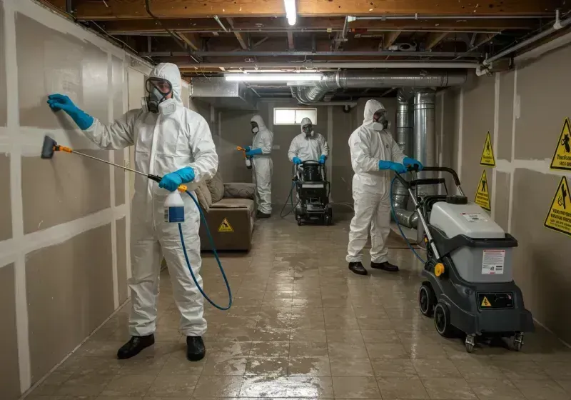 Basement Moisture Removal and Structural Drying process in San Saba County, TX